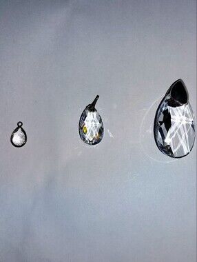 Glass Teardrop Pendants - Lot Of 3